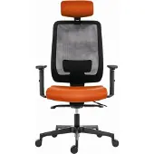 Powerton ergonomischer Bürostuhl ERGO LUCIE mit Kopfstütze, orange