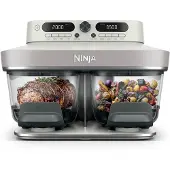 Ninja DD102EUIV2 CRISPi DualZone Glas-Air-Fryer mit 8 Funktionen, Heißluftfritteuse