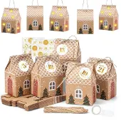 Dripio Bastel-Adventskalender, 24 Häuschen, LED-Lichterkette, 2 m
