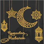 Dripio Ramadan Kareem Dekoration, 6-teilig, goldfarben