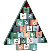 Dripio Adventskalender Weihnachtsbaum 51 cm, 24 Türchen, Karton, Grün