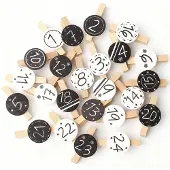 Dripio Adventskalenderzahlen aus Holz, 2 Sets, 1-24, mit Stern, 48 Stück
