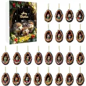Dripio Weihnachts-Adventskalender, 24 Acryl-Anhänger, 2D, bunt, 3,7 cm