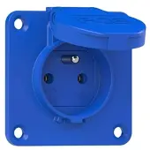 Pce 104-7bs Schutzkontakt-Anbausteckdose 70x70 fb IP54 seitlich (blau) 1047bs