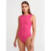 Dilvin Nahtloser ärmelloser Slim-Fit Einteiler