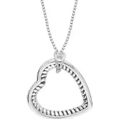 Bibei Damen Halskette Herz Anhänger Sterlingsilber 925 BICLL021
