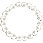 Bibei Damen Elastisches Perlenarmband aus 925 Sterling Silber BIPU014