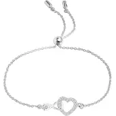 Bibei Damen Infinity Herzarmband mit Zirkonia in 925 Sterling Silber BIPU020