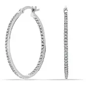 Bibei Damen Creolen mit Zirkonia, 925 Sterling Silber BIPE028