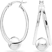 Bibei Frauen Ohrringe mit doppeltem Ring aus 925er Sterlingsilber BIPE039