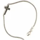 Bibei Damen Venezianisches Kreuzarmband „Schwarze Seele“ aus 925 Sterling Silber BIPU002