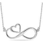 Bibei Damen Infinity Herz Halskette aus 925er Sterlingsilber BICLL024