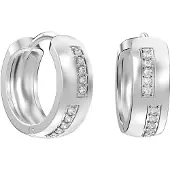 Bibei Huggie-Ohrringe für Frauen mit eingestellten Zirkonia 925 Sterling Silber BIPE017