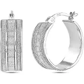 Bibei Damen Creolen aus 925er Sterlingsilber mit Zirkonia BIPE088