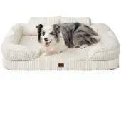 EHEYCIGA Orthopädisches Hundebett Mittelgroße Hunde 104x69cm Beige