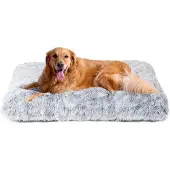 EHEYCIGA Flauschiges Hundebett Waschbar XL 105x70cm Grau
