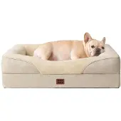 EHEYCIGA Orthopädisches Hundebett mit 4 Rändern, 76x51cm, Beige