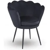 FurniTex Traditioneller Polstersessel FR1-FX Schwarz-Schwarz