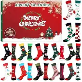 Merkloos Weihnachtsadventkalender mit 24 einzigartigen Socken