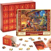 Merkloos Adventskalender mit 24-teiligem Weihnachtspuzzle