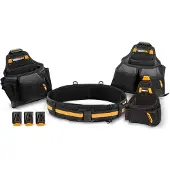 Toughbuilt Werkzeuggürtel für Handwerker – TOU-CT-101-4 – Schwarz – Baumwolle – 4er-Pack