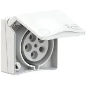 Pce 855-4v CEE-Anbausteckdose Design 32A 5p 4h IP44 (weiß) 8554v