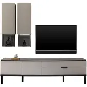 Xl Moebel Gmbh Modern Wohnwand Beige TV Board Lowboard Hängeschrank Wohnzimmer Neu