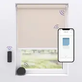 MotionBlinds Elektrisches Verdunkelungsrollo – Smartes Rollo – 150 x 190 cm – Beige