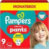 Pampers Baby Dry Pants Gr.9 Extra Large 19+kg Windeln Monatsbox 108 St