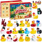 Dripio Adventskalender mit 24 Gummienten, Weihnachts-Badespielzeug