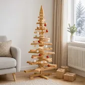 vidaXL Holz Weihnachtsbaum KOTKA 120 cm Massives Kiefernholz 42051482