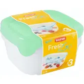 Curver Satz Fresh&Go Quadratische Behälter Celedynamometrisch Transparent
