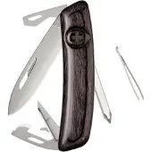 Swiza D04 AM, KNI.0046.6510, Laminate Black, Schweizer Taschenmesser, 6 Werkzeuge
