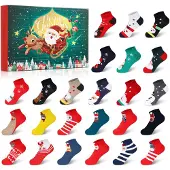 Merkloos 24 Paar Weihnachtssocken für den Adventskalender 2025