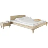 Natur24 Bett Haris 200 x 140 cm Wildeiche Bianco