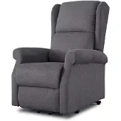 Dripio Elektrischer Relaxsessel Diana mit Sitzerhöhung, Kunstleder, Grau