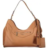 GUESS Trendige braune Damenschultertasche mit abnehmbarem Schlüsselanhänger