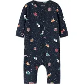 Name it Strampler "NBNVISMAS LS NIGHTSUIT" aus Baumwollmischung, mit elastischem Jersey, Langarm