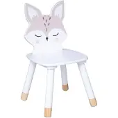 Dripio Kinderstuhl Fuchs, weiß, Holz, 28x28x52,5 cm, für Innenräume