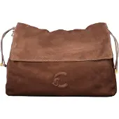 Coccinelle Elegante braune Wildledertasche mit Kordelzug und verstellbarem Gurt