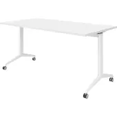 Bümö Seminartisch klappbar & fahrbar - Nachbildung: Weiß, Größe: 160 x 80 cm, Gestell: Weiß