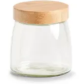 Zeller Glasbehälter mit luftdichtem Bambusdeckel, 950 ml