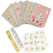 Dripio Adventskalender zum Selbstbefüllen, 24 Tüten, Juteschnur, Holzklammern