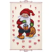 OEM Kreuzstich-Set Adventskalender Weihnachtsmann mit Laterne 75x112 cm
