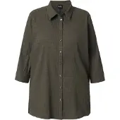 Ulla Popken Hemdbluse in olivgrau | Gr.: 46-48