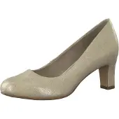Jana Damen Pumps Kleiner Absatz Vegan, Gold (Gold Met Str), 38 EU