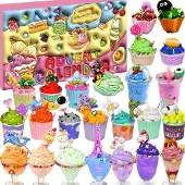 Dripio Adventskalender 2026, DIY-Bastelset, Eisbecher-Form, 24 Teile, rosa