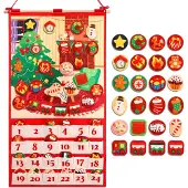 Dripio Adventskalender aus Vliesstoff, 24 gefüllte Ornamente, Countdown-Deko