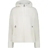 CMP Kapuzenplüschjacke , Damen, Gr. 50, weiß (b.co gesso), Obermaterial: 100% Polyester, normal, Jacken Kapuzenplüschjacke, mit Reißverschluss, leicht, atmungsaktiv, normale Länge