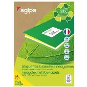 Agipa Recycling Vielzweck-Etiketten, 105 x 37 mm, weiá